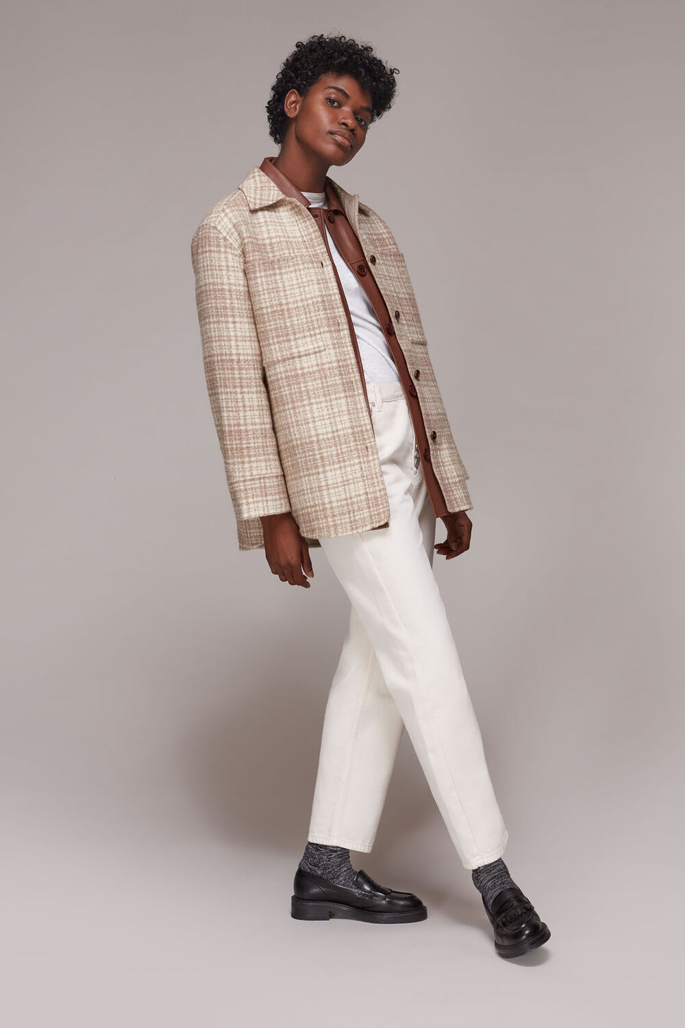 Grey Classic Wool Checked Overshirt