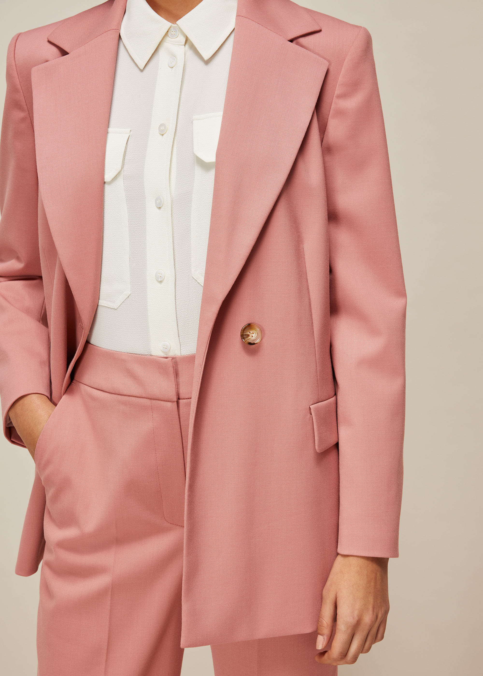 Pale Pink Sana Single Breasted Blazer