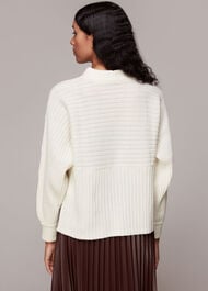 Contrasting Rib Funnel Neck