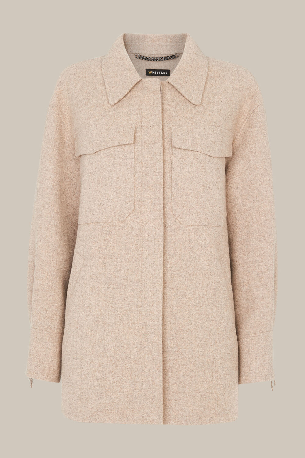 Fringe Detail Wool Overshirt