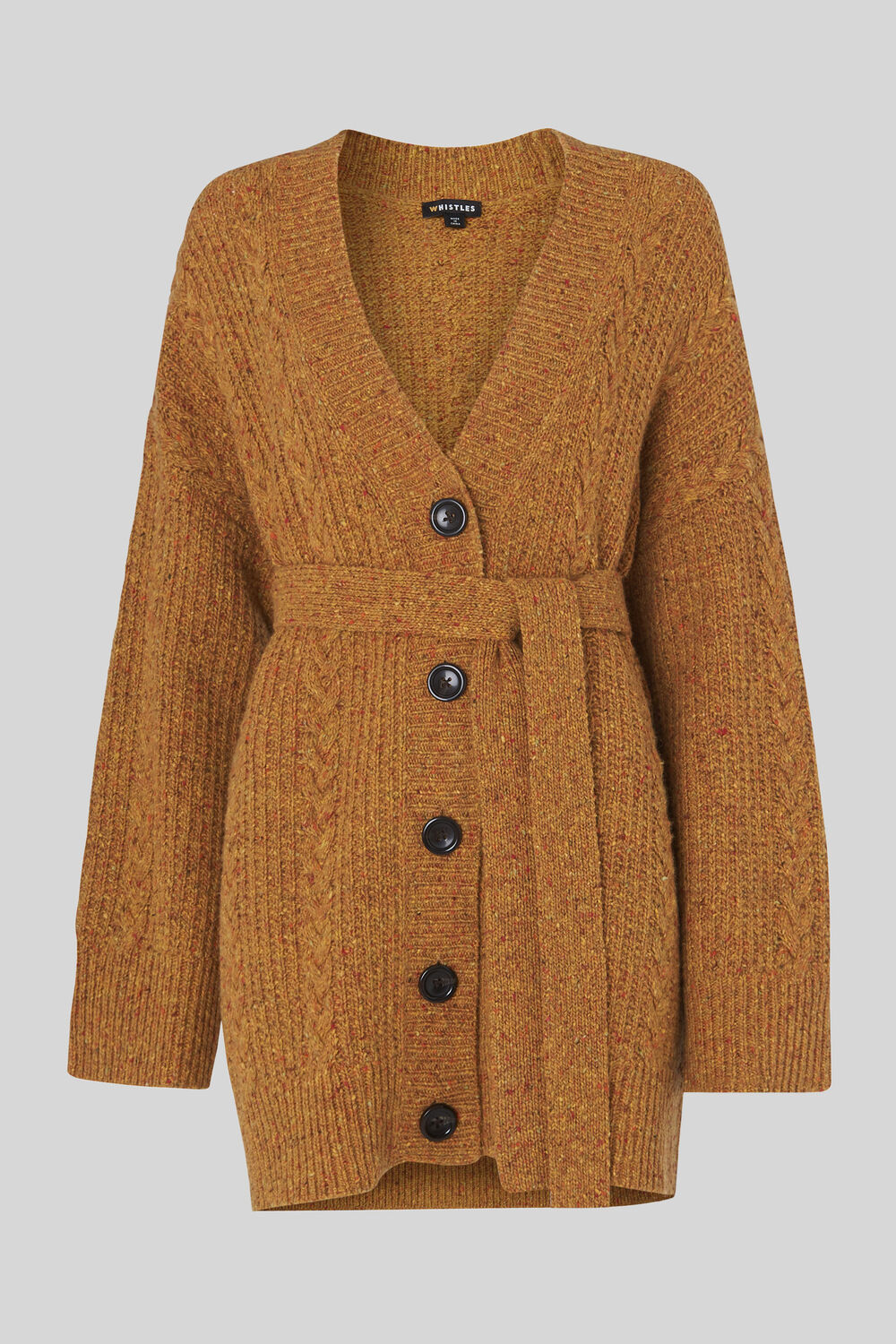 Oversized Cable Cardigan Yellow