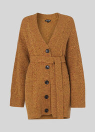 Oversized Cable Cardigan Yellow