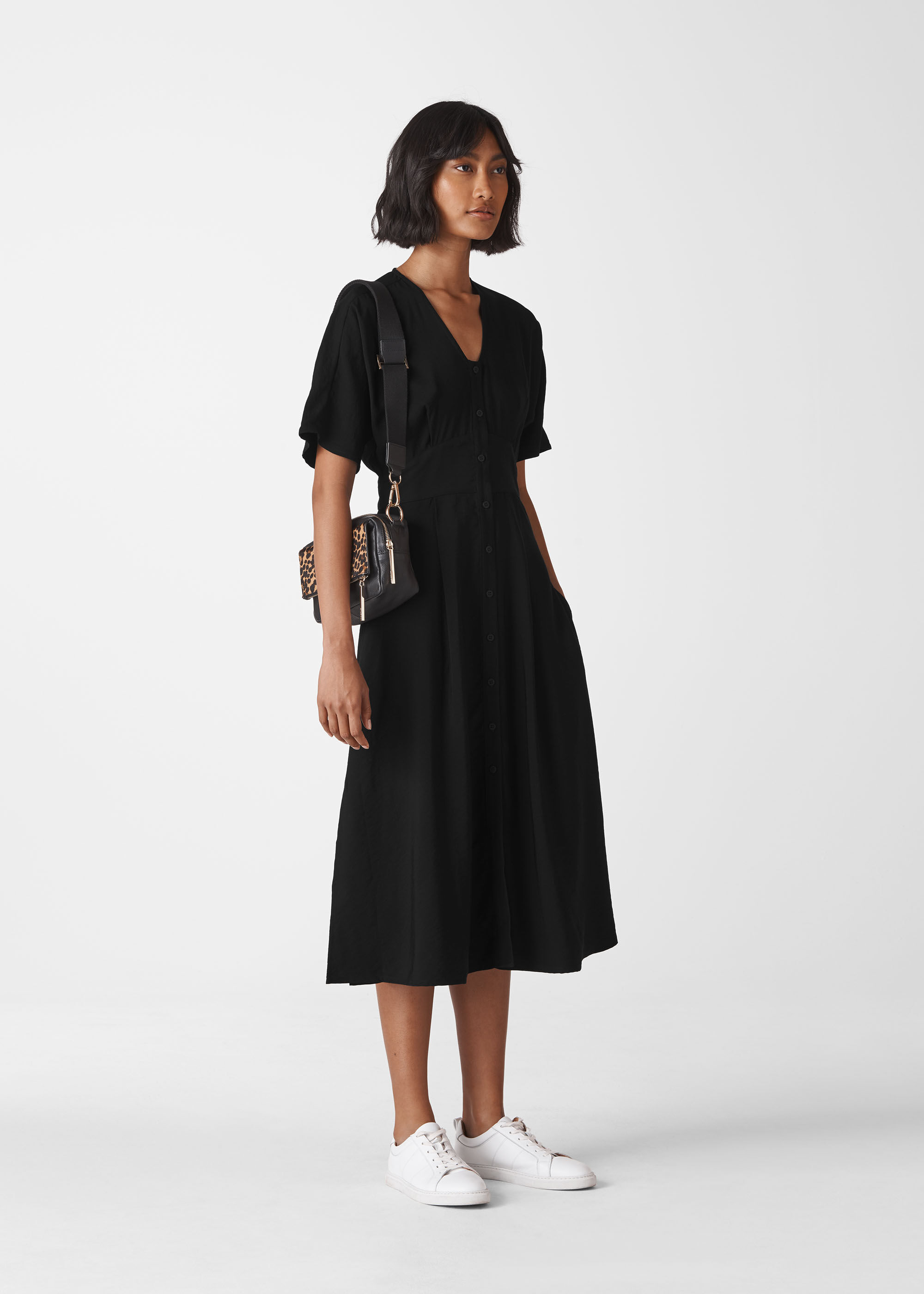 Whistles naya button detail dress top