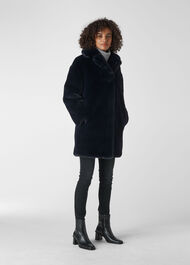 Frankie Faux Fur Coat Navy