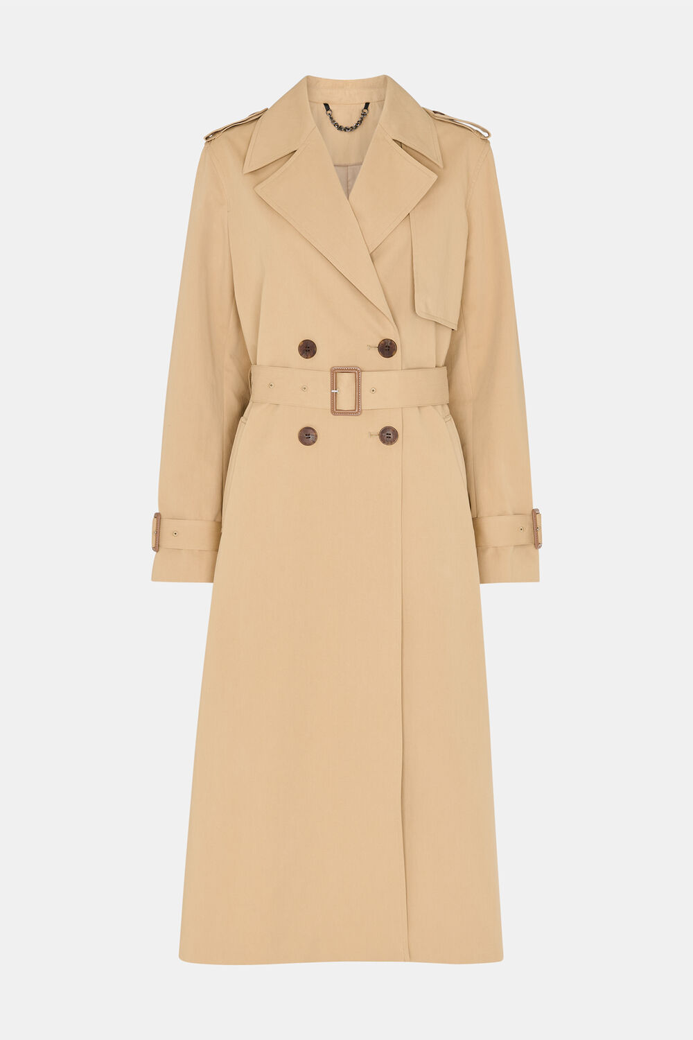 Neutral Belted Trench Coat