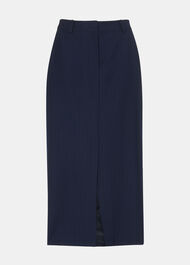 Pinstripe Tailored Midi Skirt