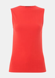 High Neck Rib Detail Tee