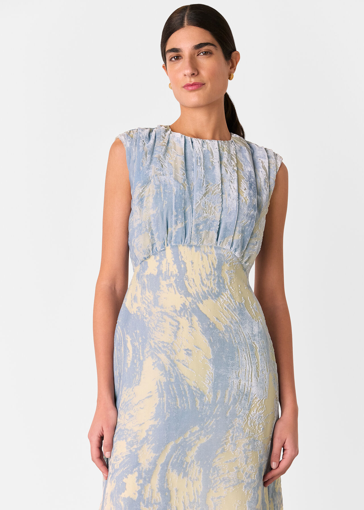 Devore Swirl Velvet Midi Dress