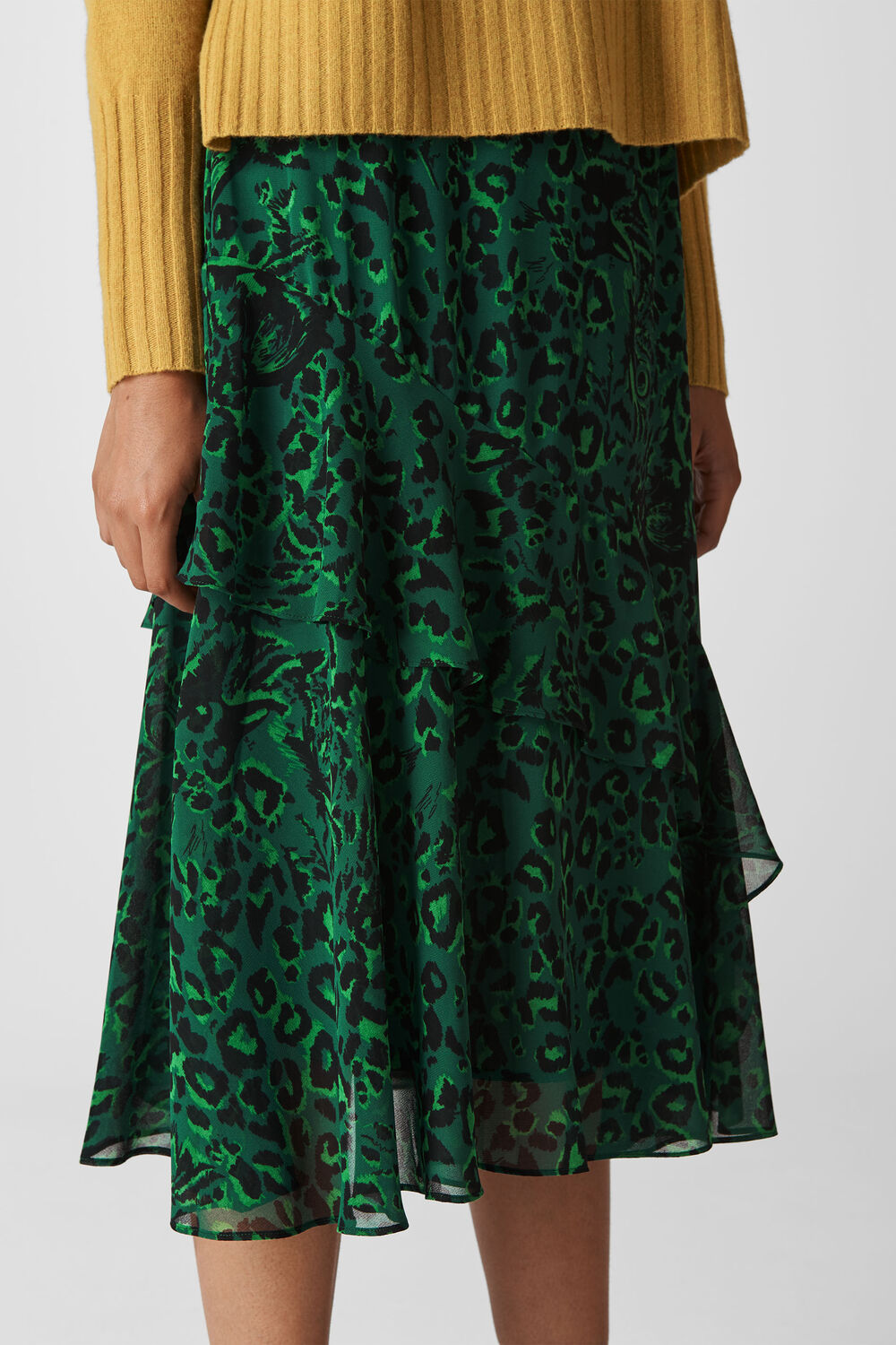 Jungle Cat Print Skirt Green/Multi