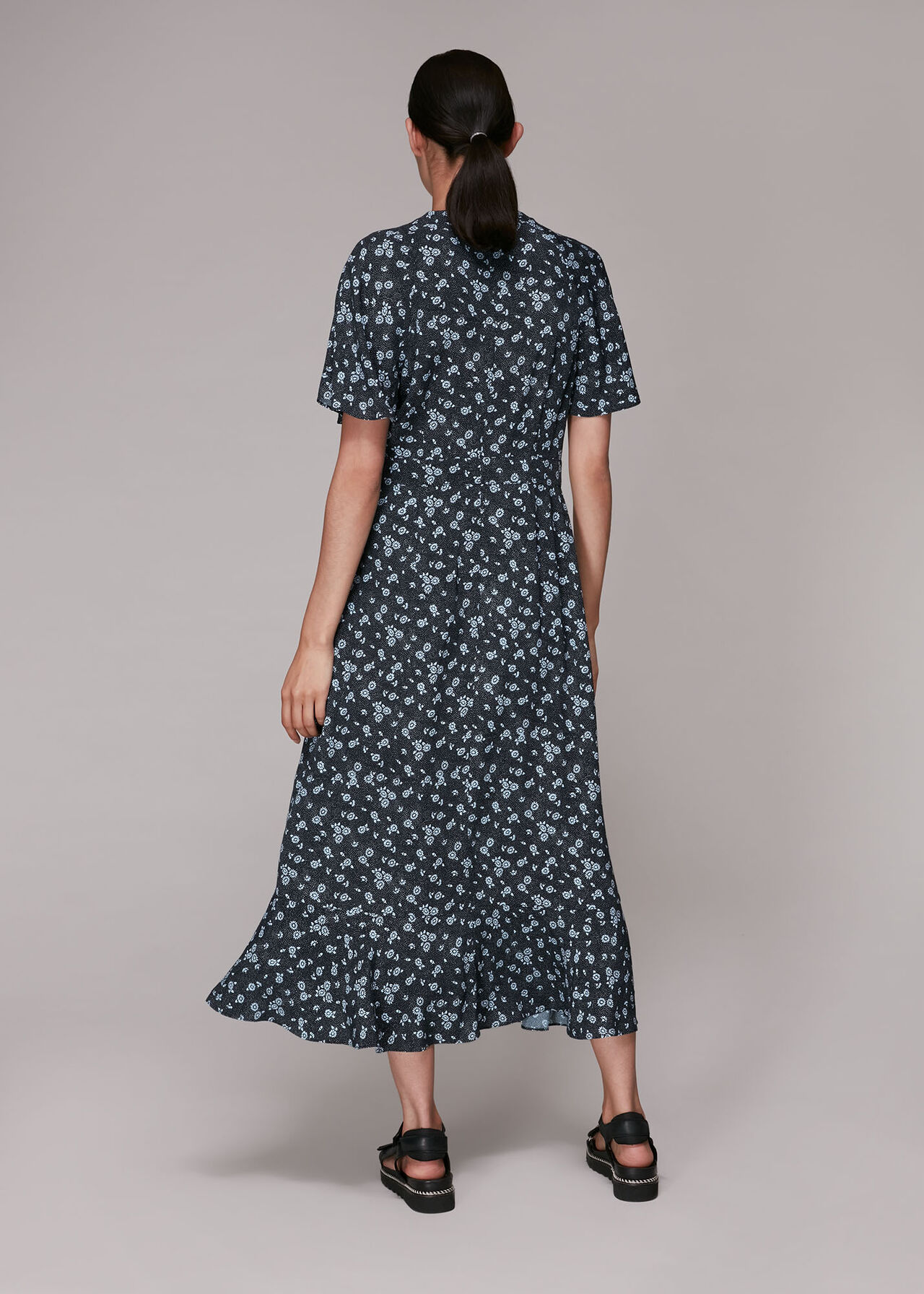 Daisy Spot Print Midi Dress