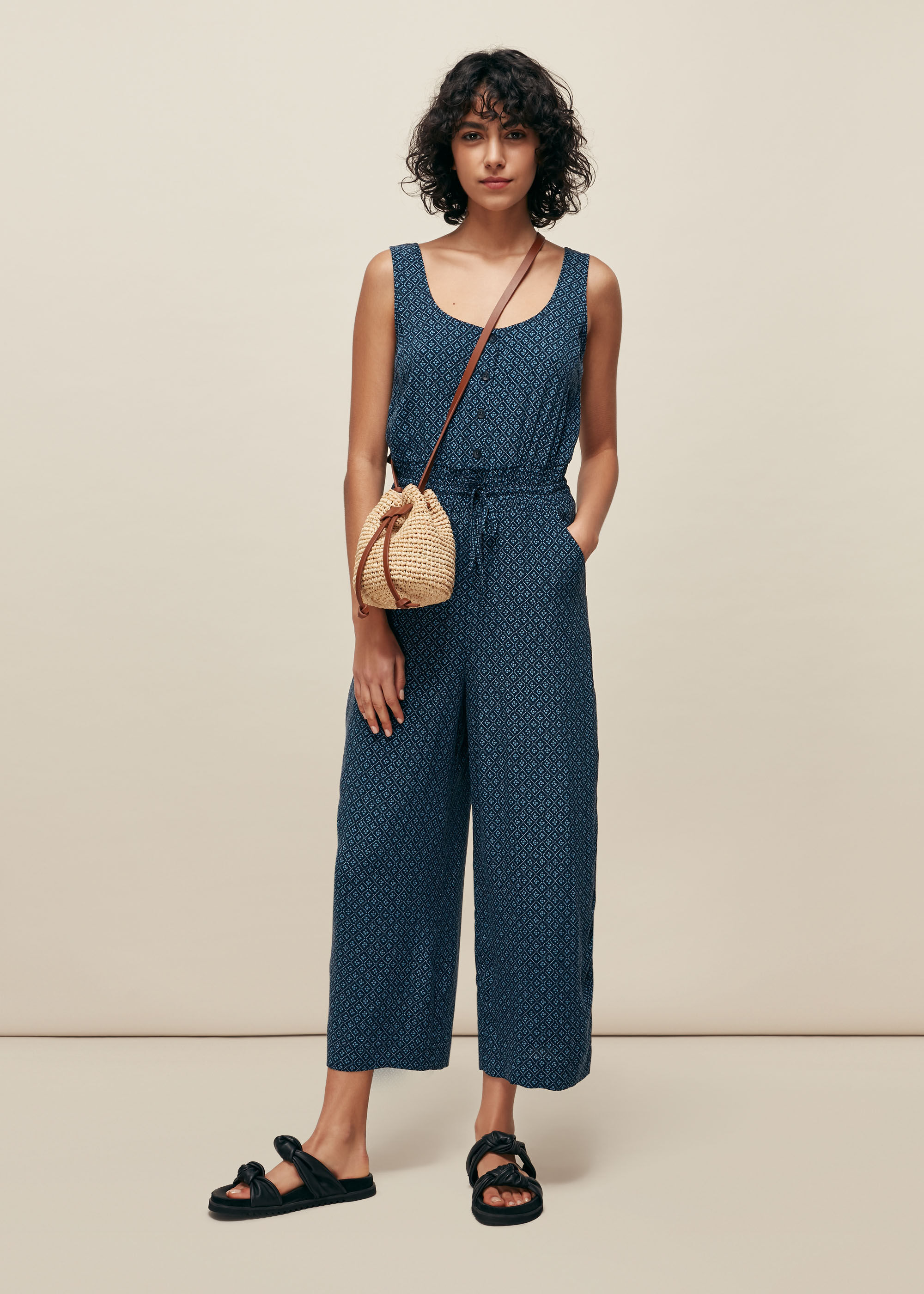 Blue top casual jumpsuit