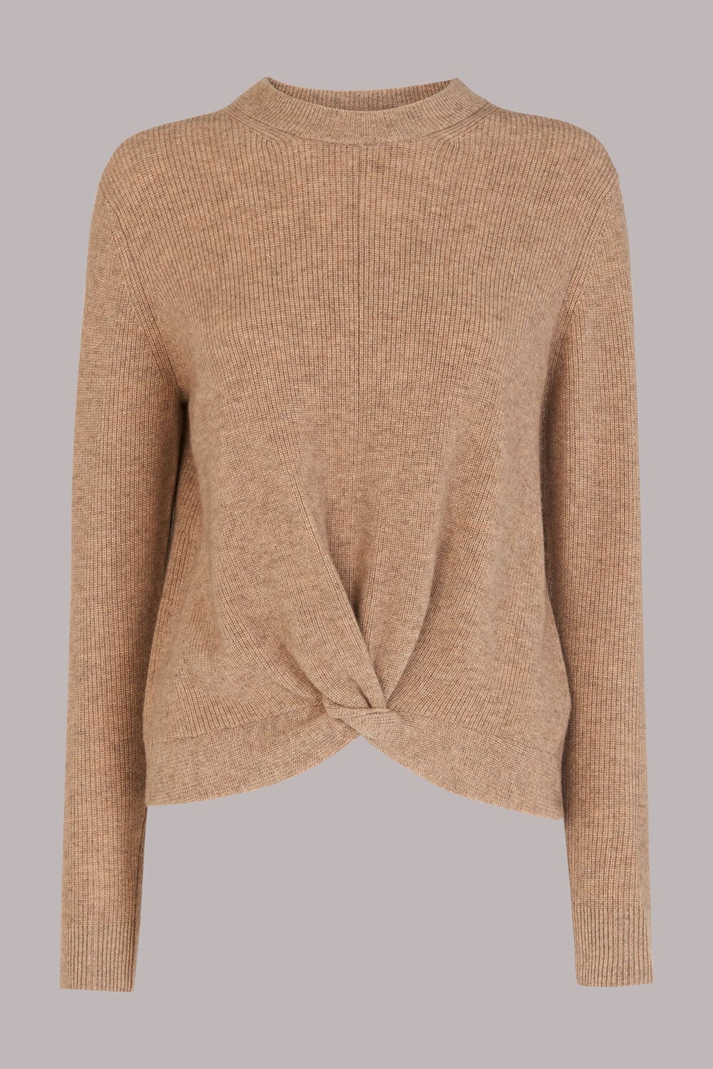 Twist Front Wool Cashmere Knit