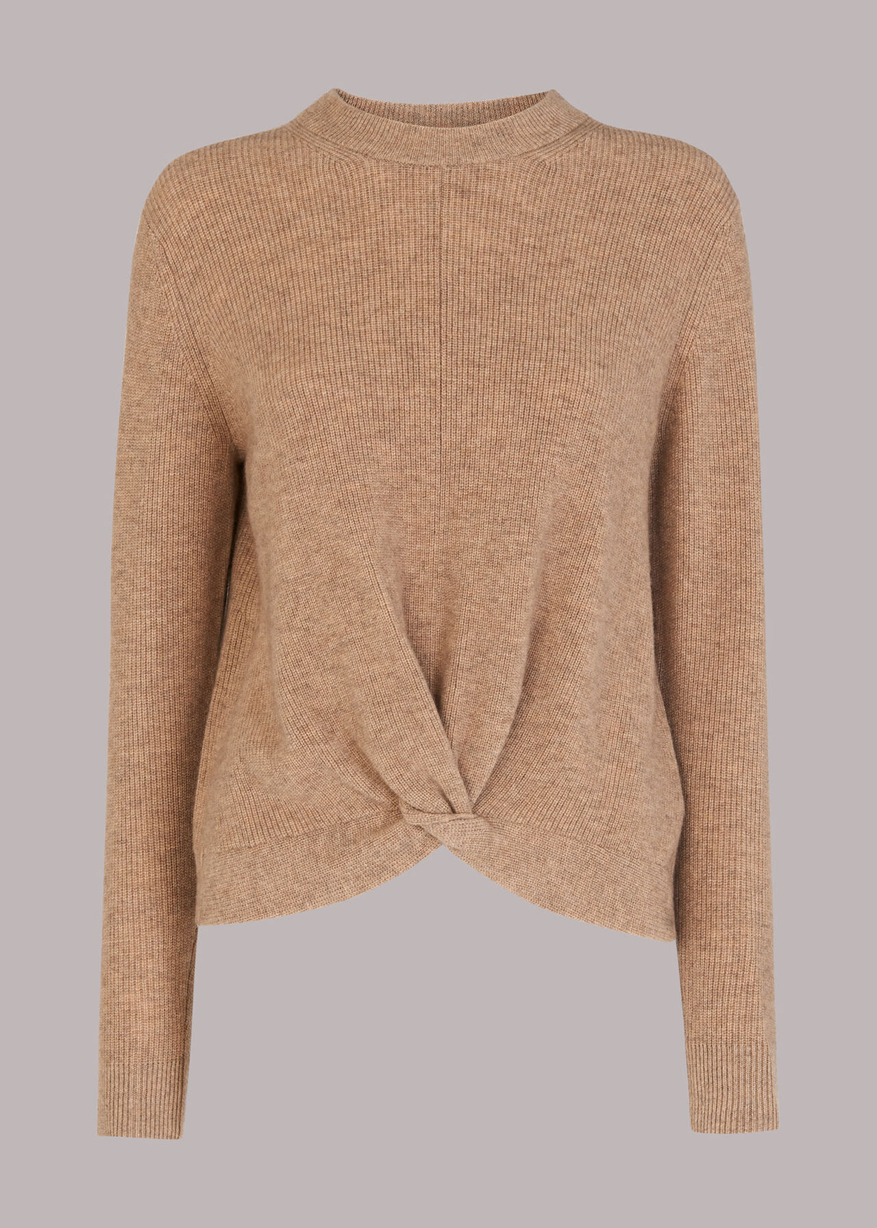 Twist Front Wool Cashmere Knit