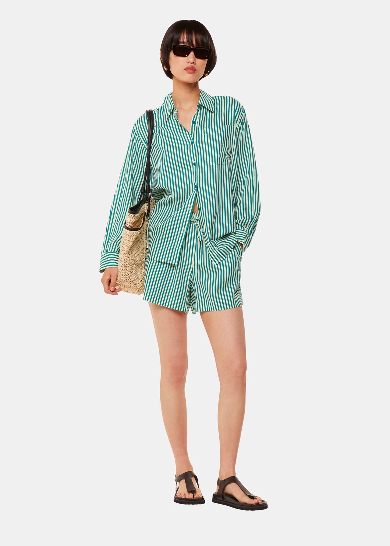 Stripe Linen Blend Short