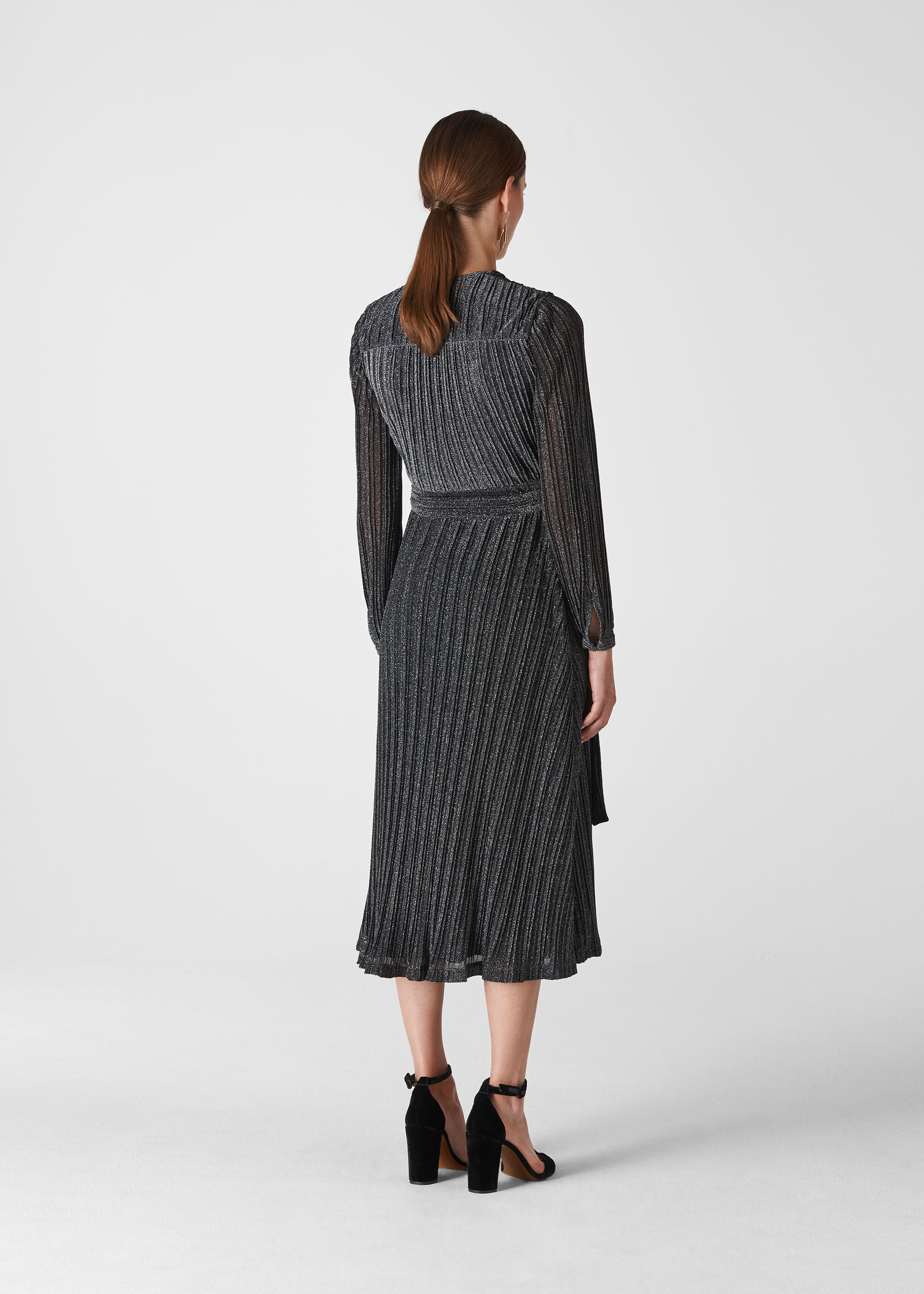 Whistles maia sparkle wrap dress hot sale