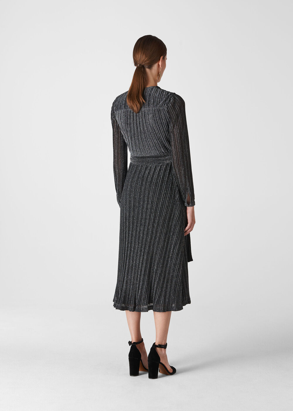 Maia Sparkle Wrap Dress Black