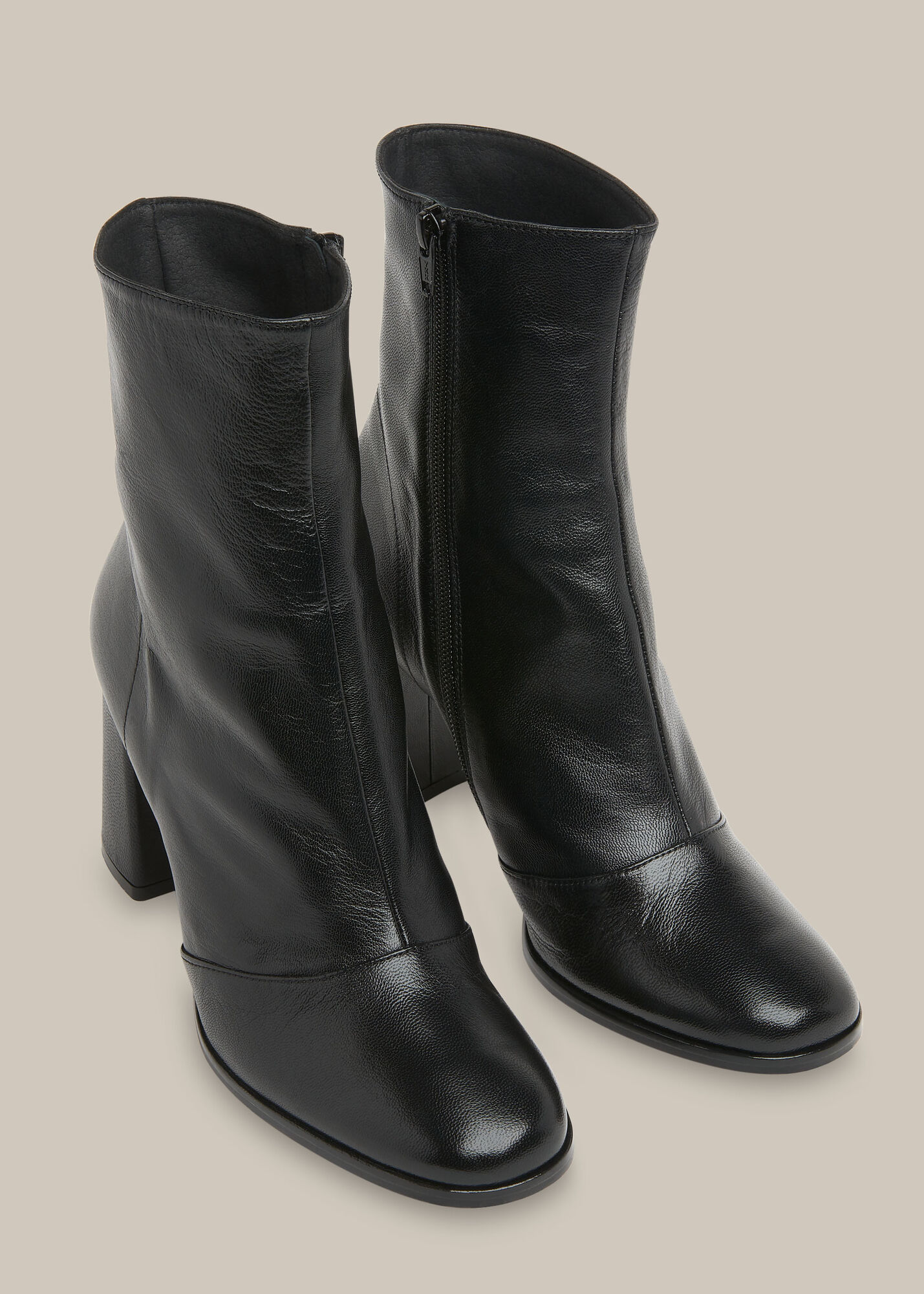 Black Dina Heeled Ankle Boot WHISTLES Whistles US