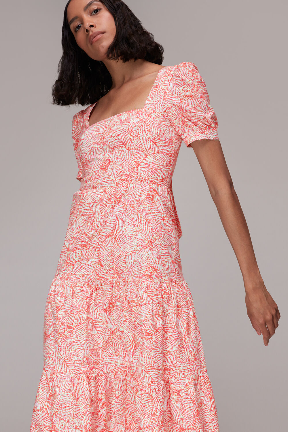 Speckled Leaf Poplin Dress