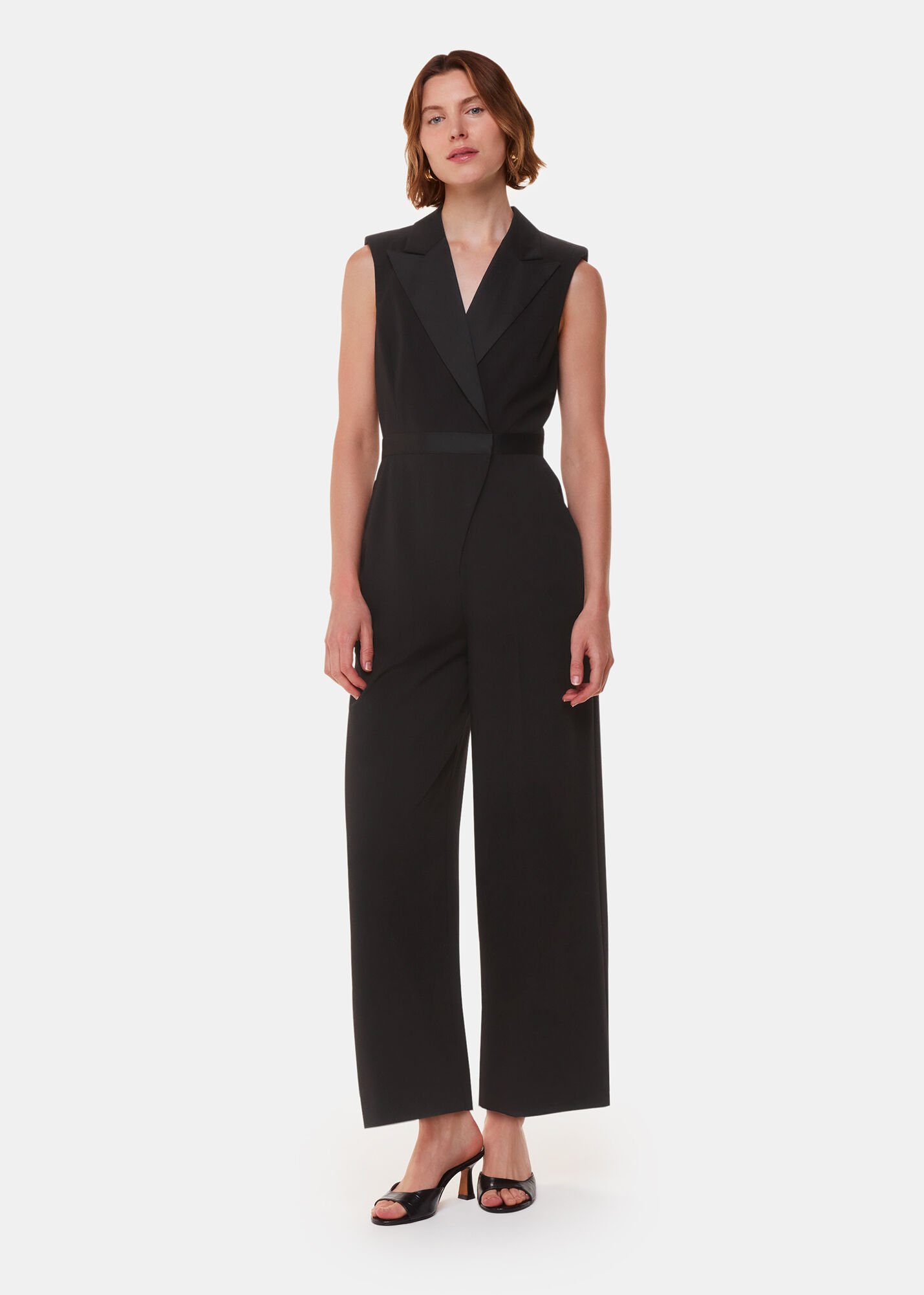 Black Edie Tuxedo Jumpsuit WHISTLES Whistles UK