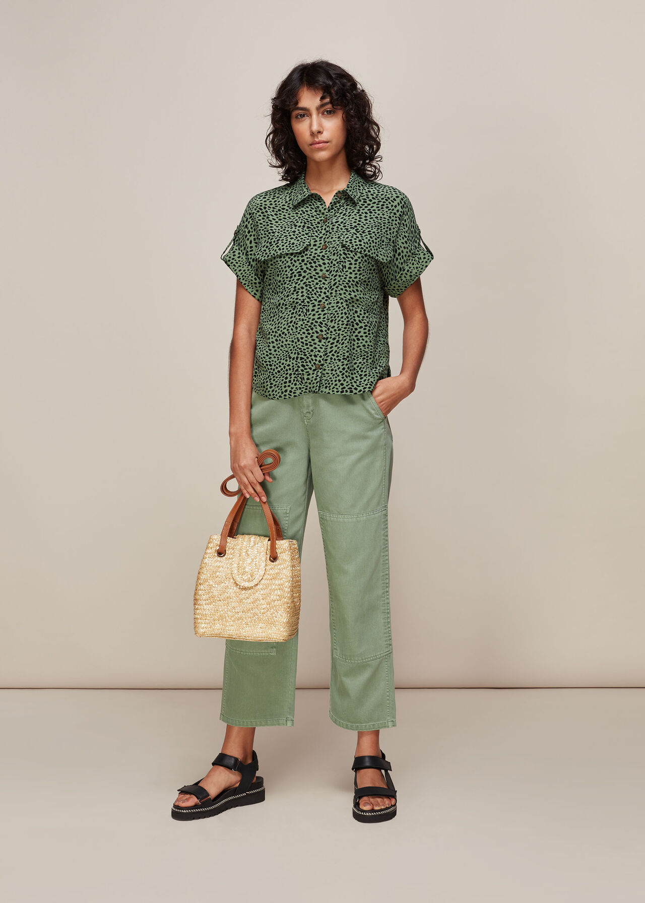 Spotted Animal Pocket Shirt Green/Multi