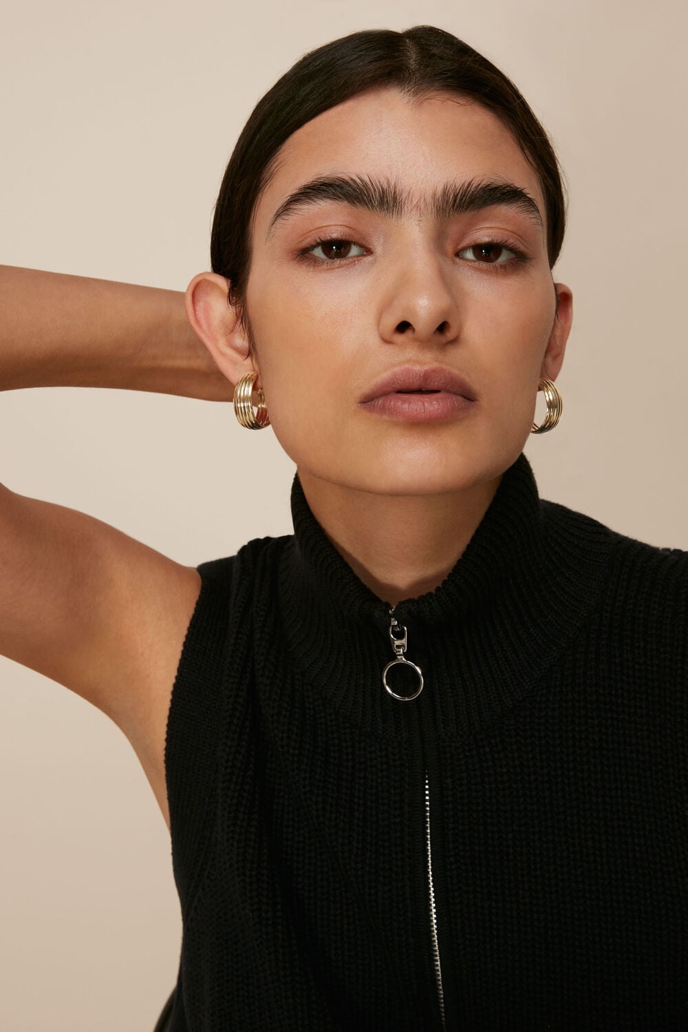 Large Linear Hoop Earring