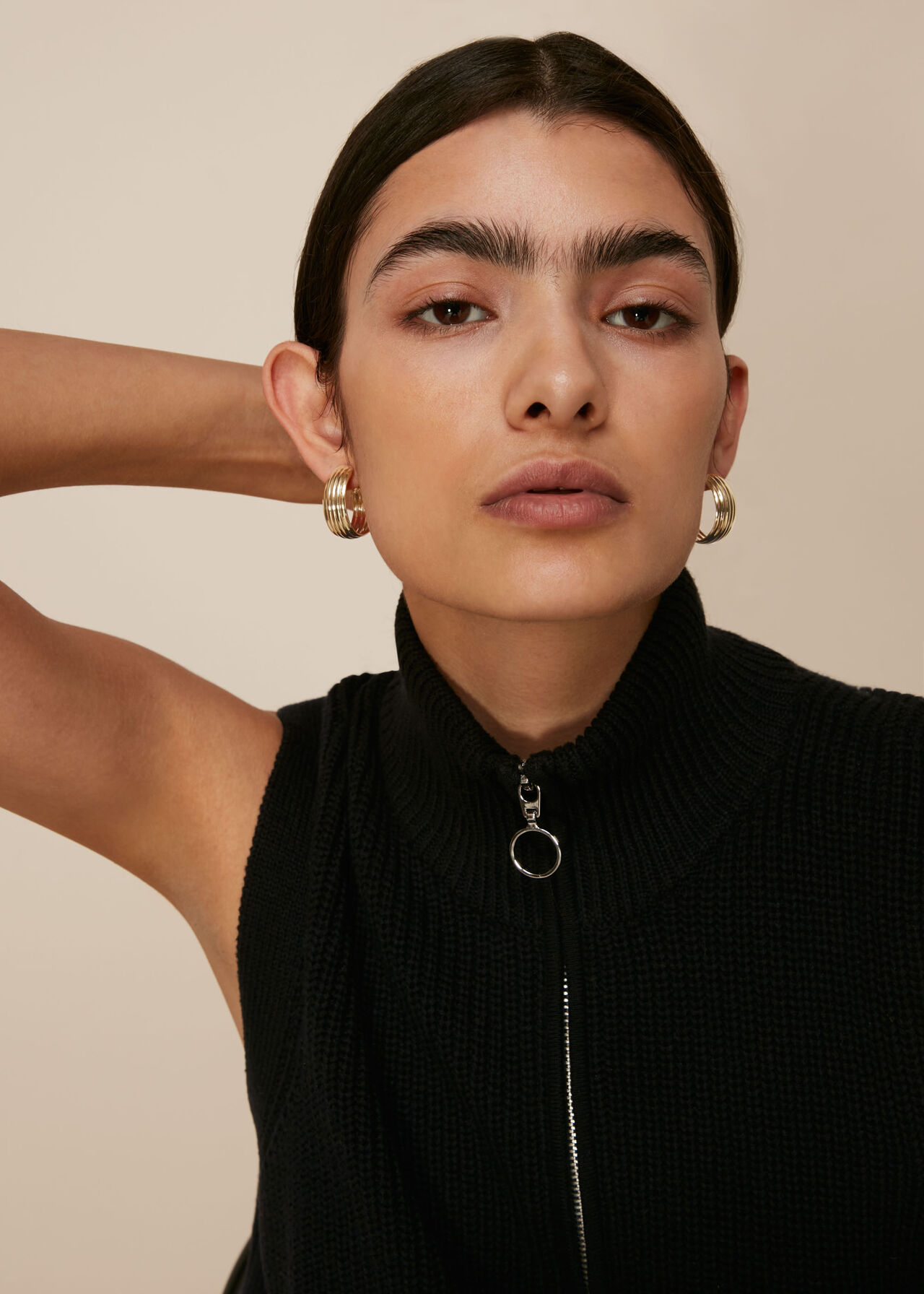 Large Linear Hoop Earring