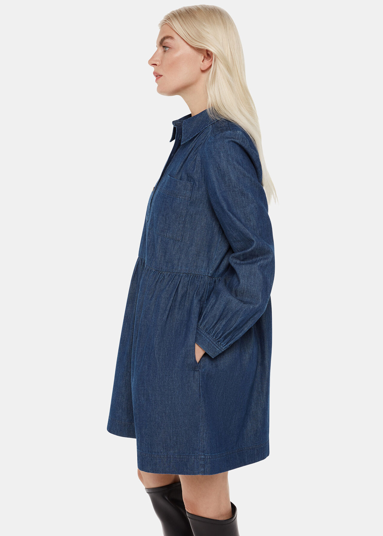 Petite Winnie Chambray Denim Dress