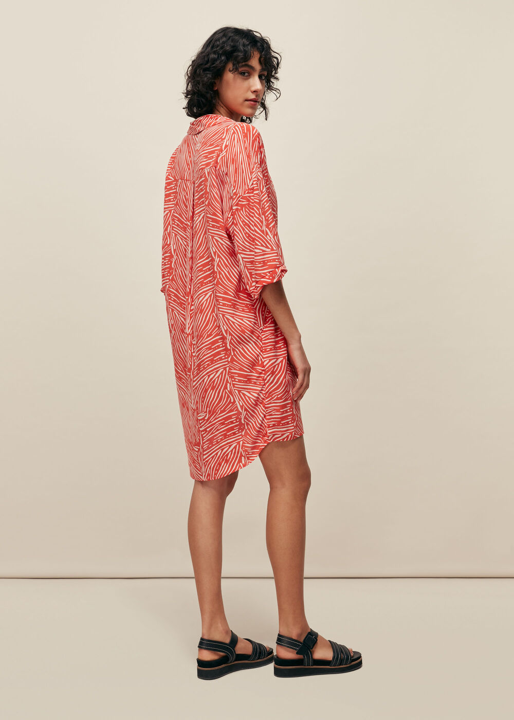 Tiger Palm Print Lola Dress Multicolour