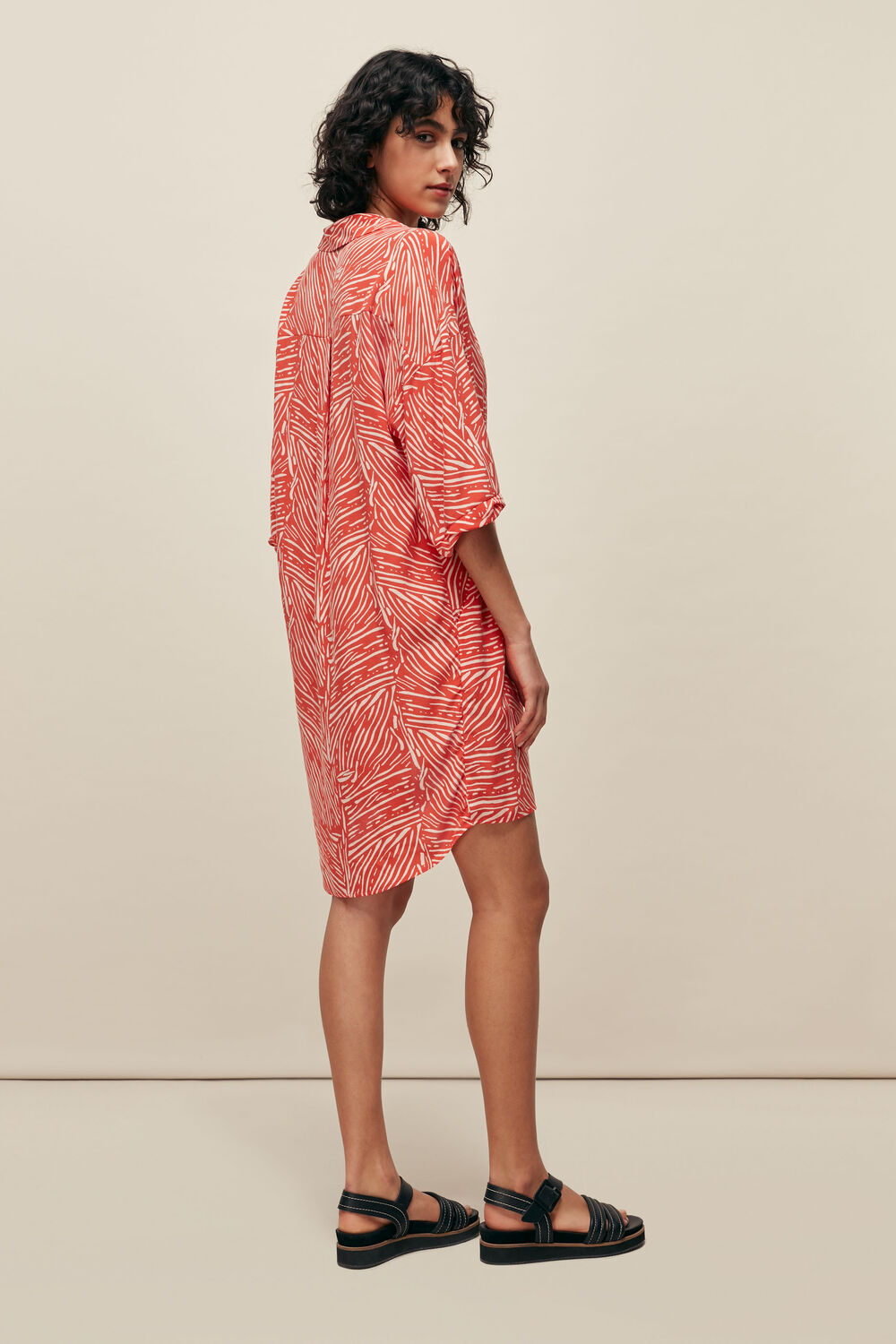 Tiger Palm Print Lola Dress Multicolour