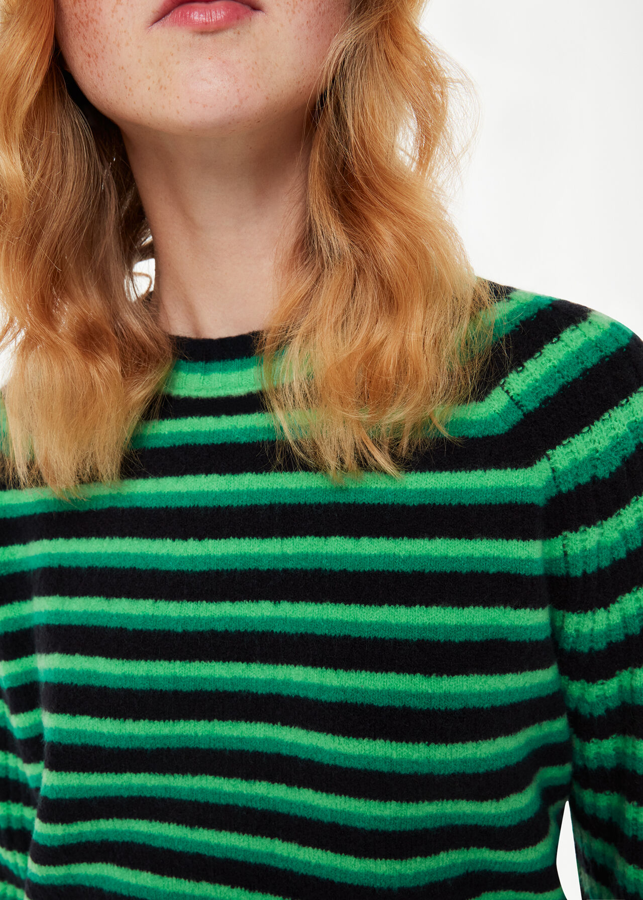 STRIPE MIX BELTED JACKET