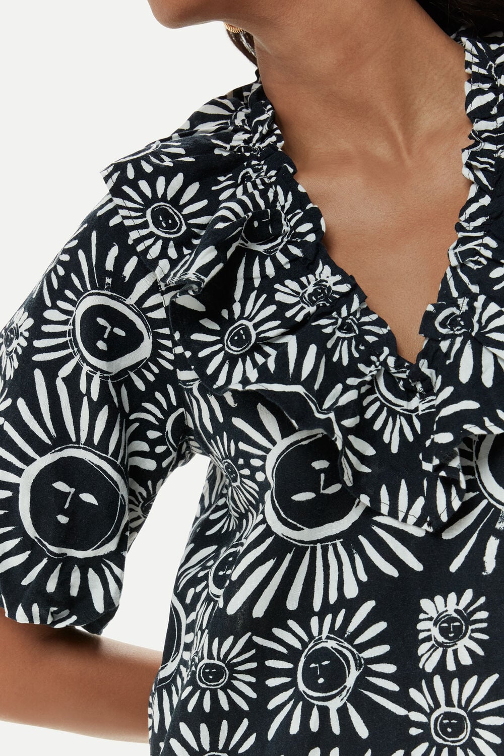 Sunman Print Frill Dress