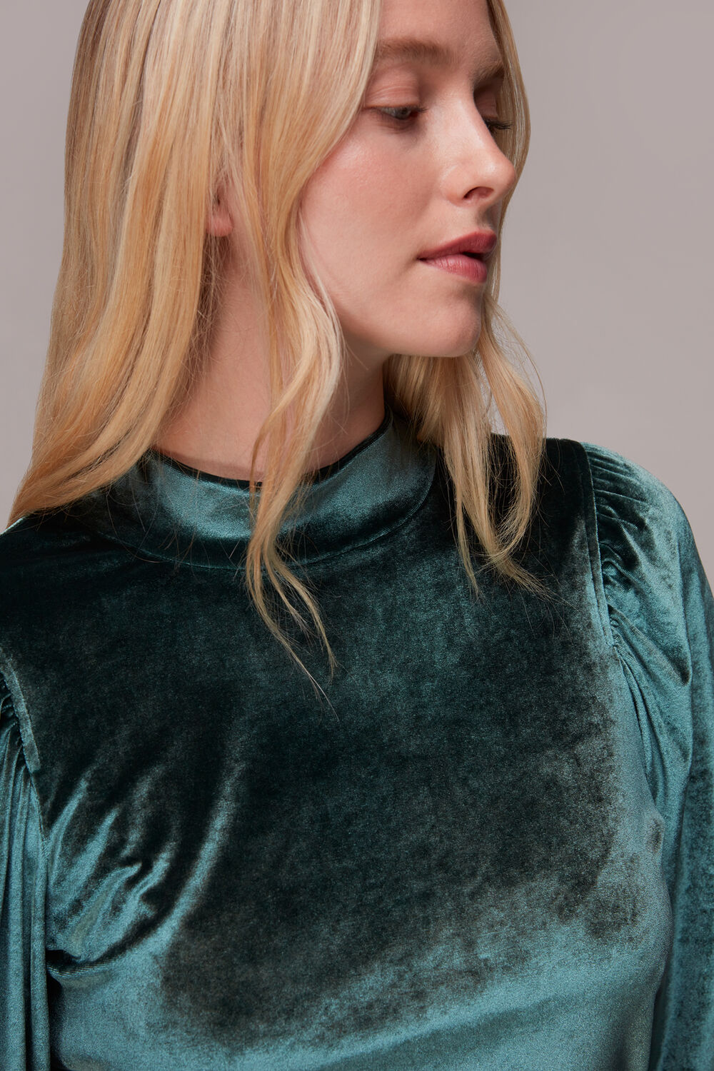 High Neck Velvet Top