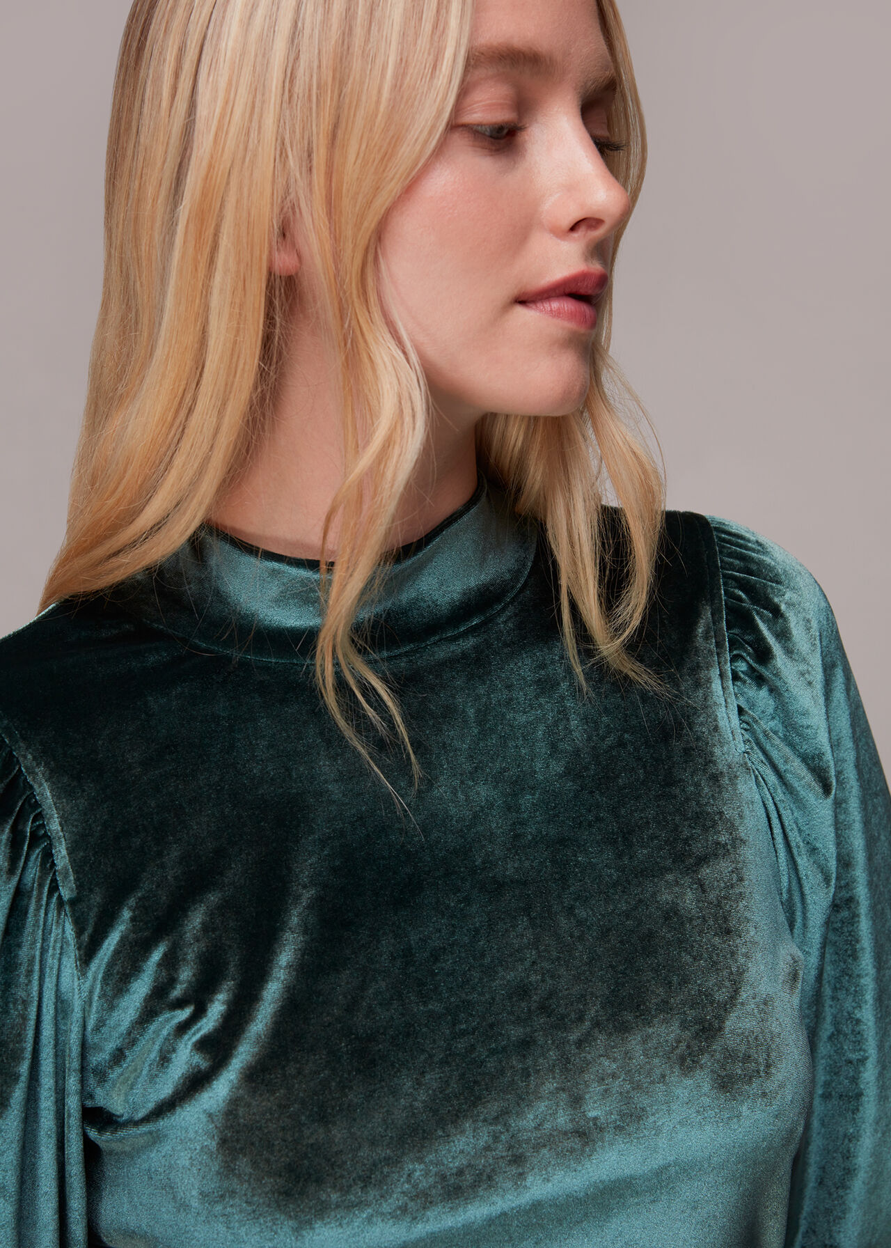 High Neck Velvet Top