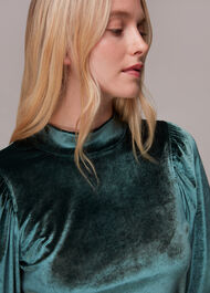 High Neck Velvet Top