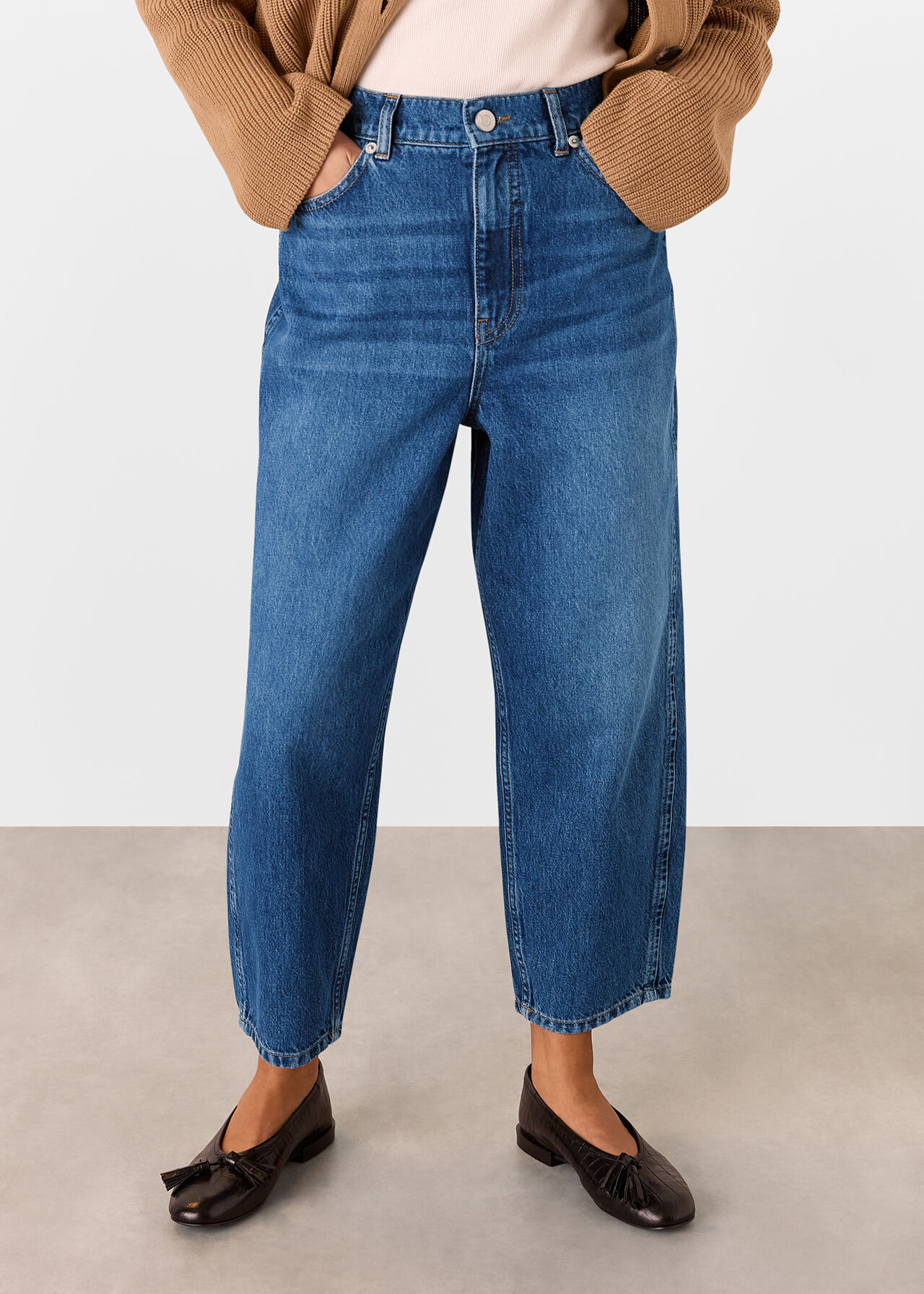 Denim Authentic Barrel Leg Jean, WHISTLES