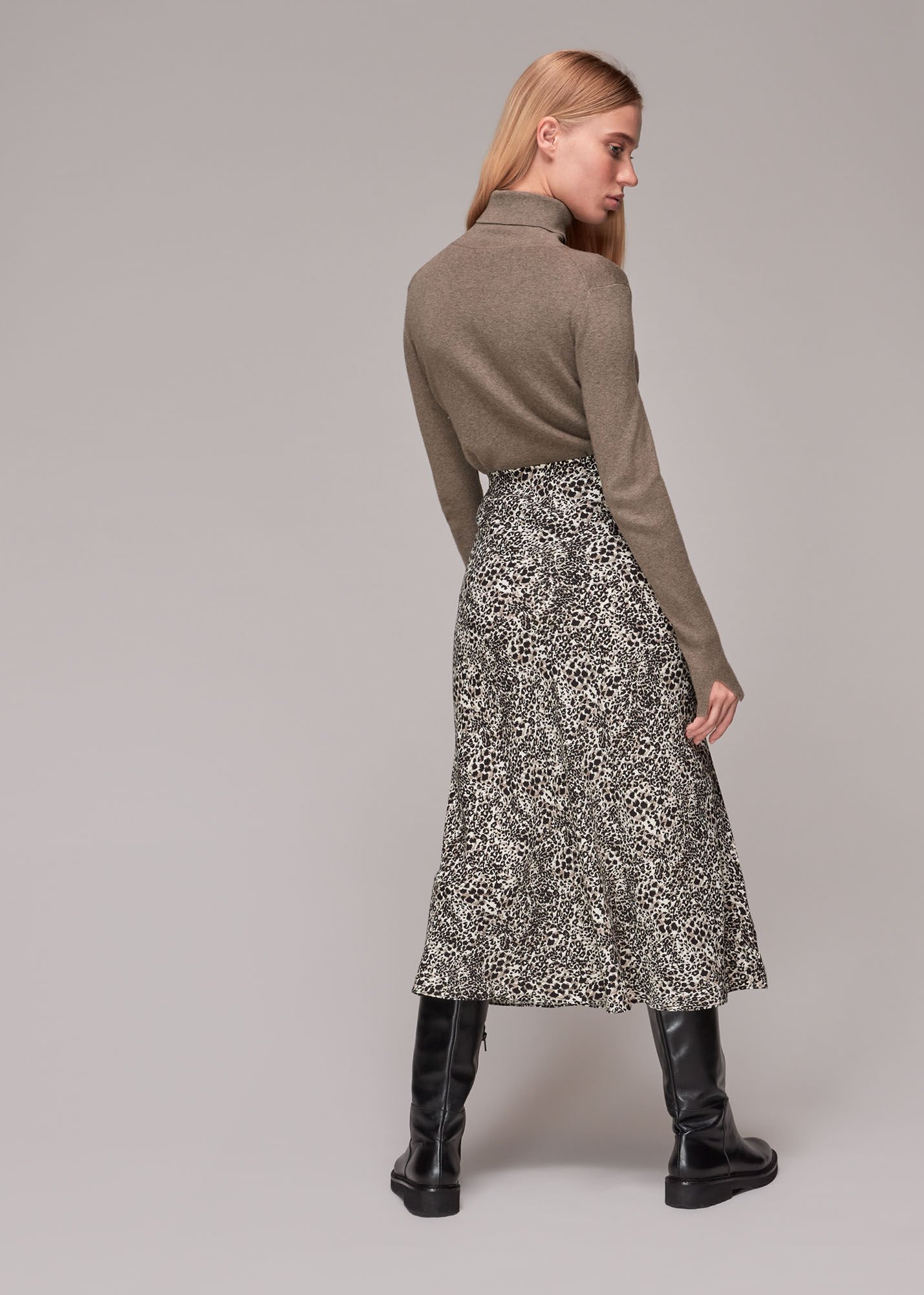 Multicolour Micro Animal Bias Cut Skirt WHISTLES