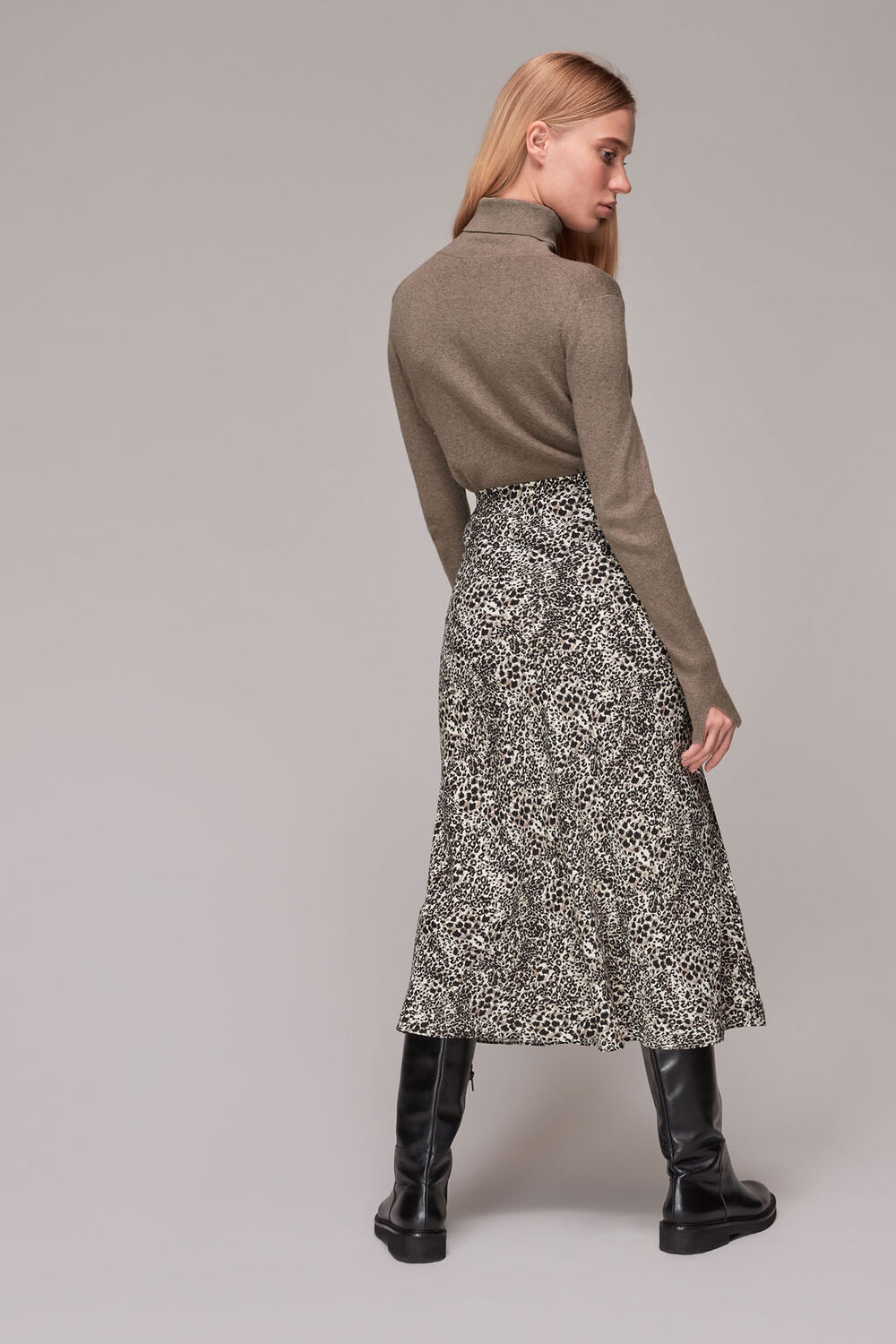 Multicolour Micro Animal Bias Cut Skirt