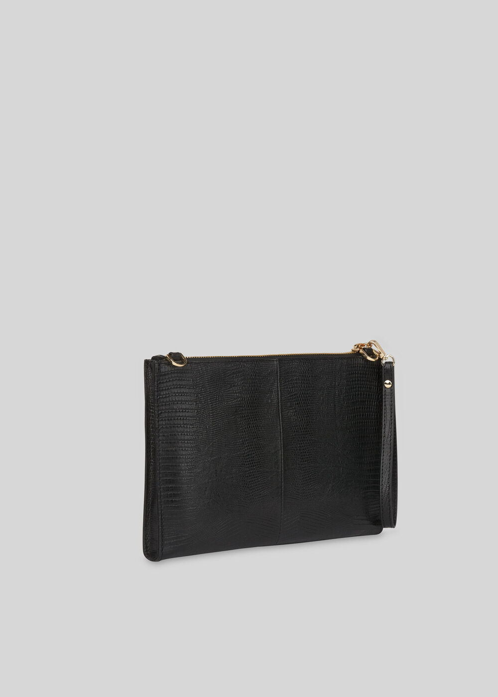 Hampton Lizard Chain Pouch Black