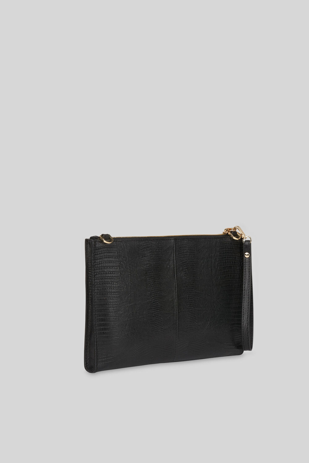 Hampton Lizard Chain Pouch Black