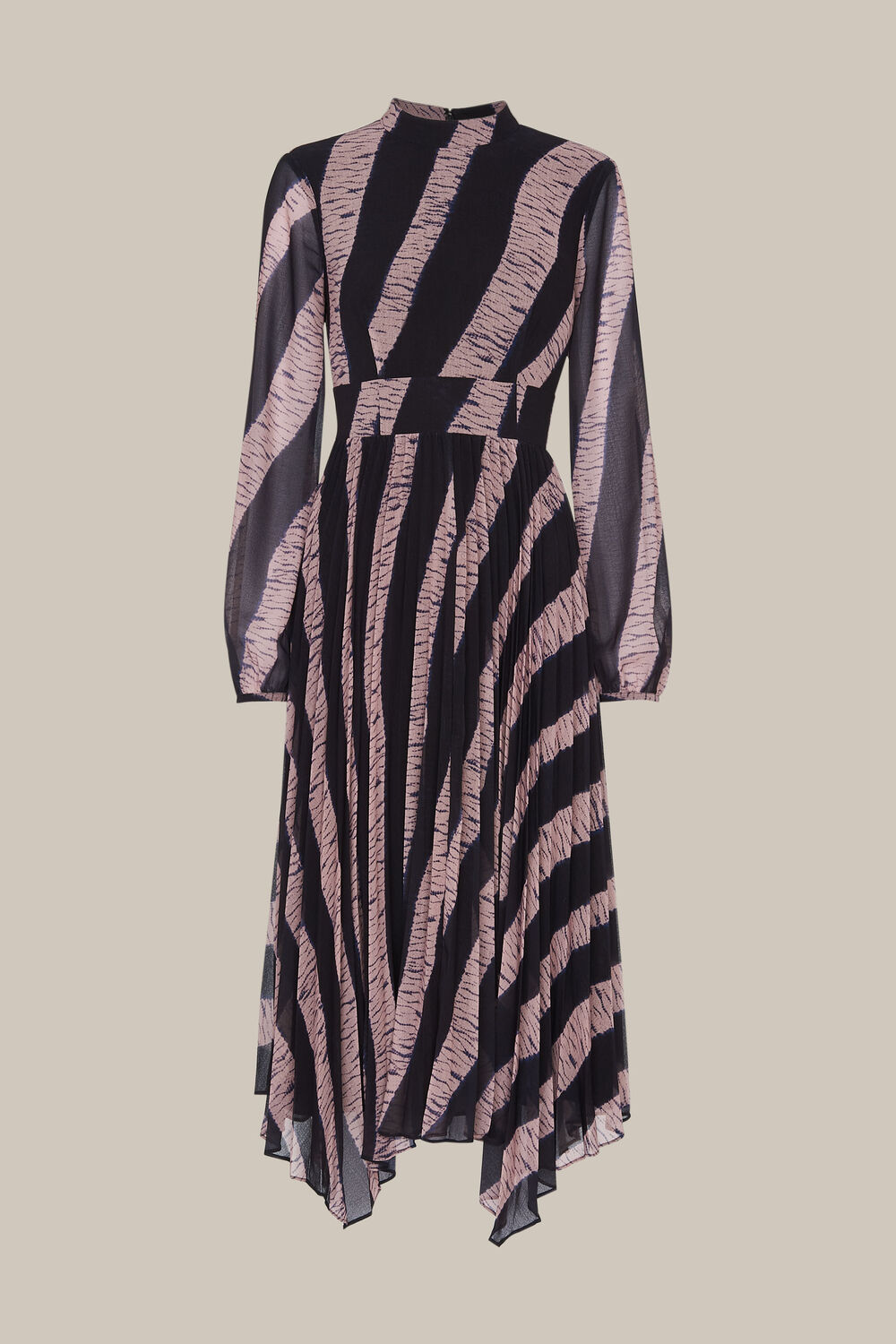 Shibori Print Pleated Dress