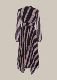 Shibori Print Pleated Dress