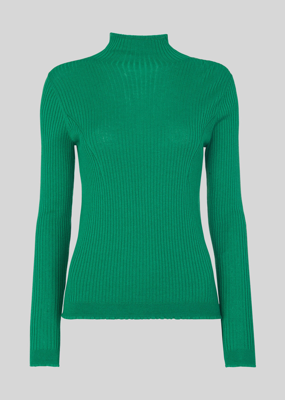 Carmen Ribbed High Neck Knit Green