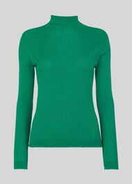 Carmen Ribbed High Neck Knit Green