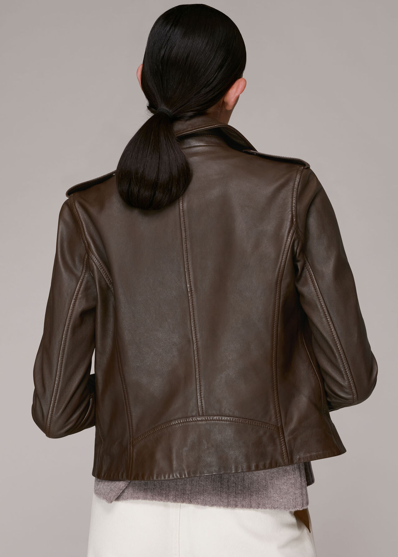 Agnes Pocket Leather Jacket