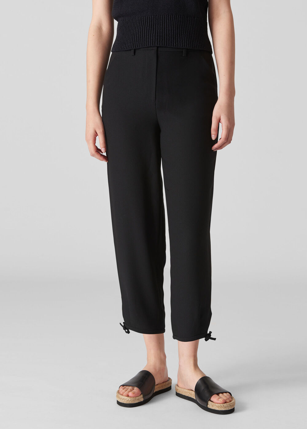 Volume Hem Fluid Trouser Black