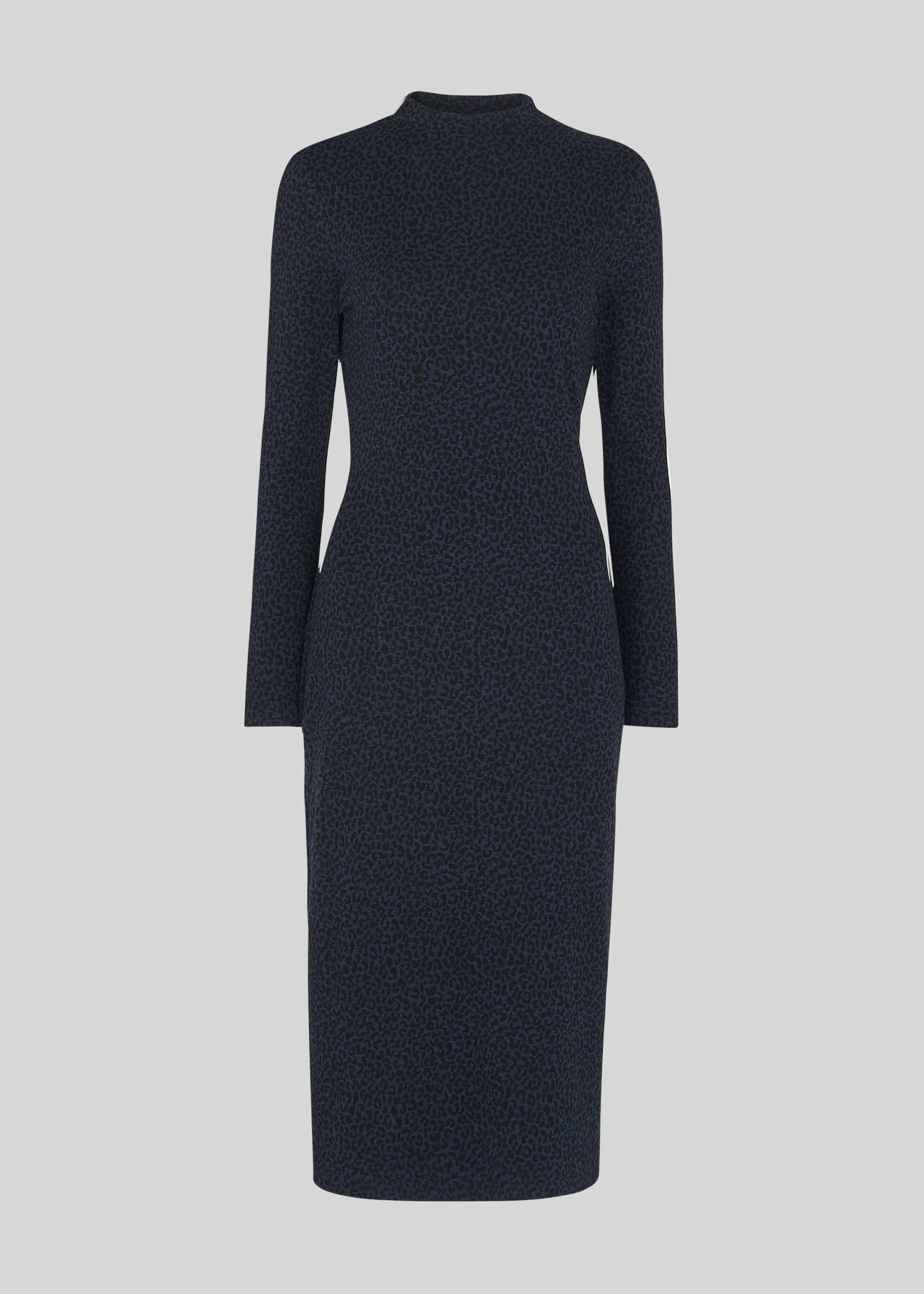 Animal Jacquard Jersey Dress Navy/Multi