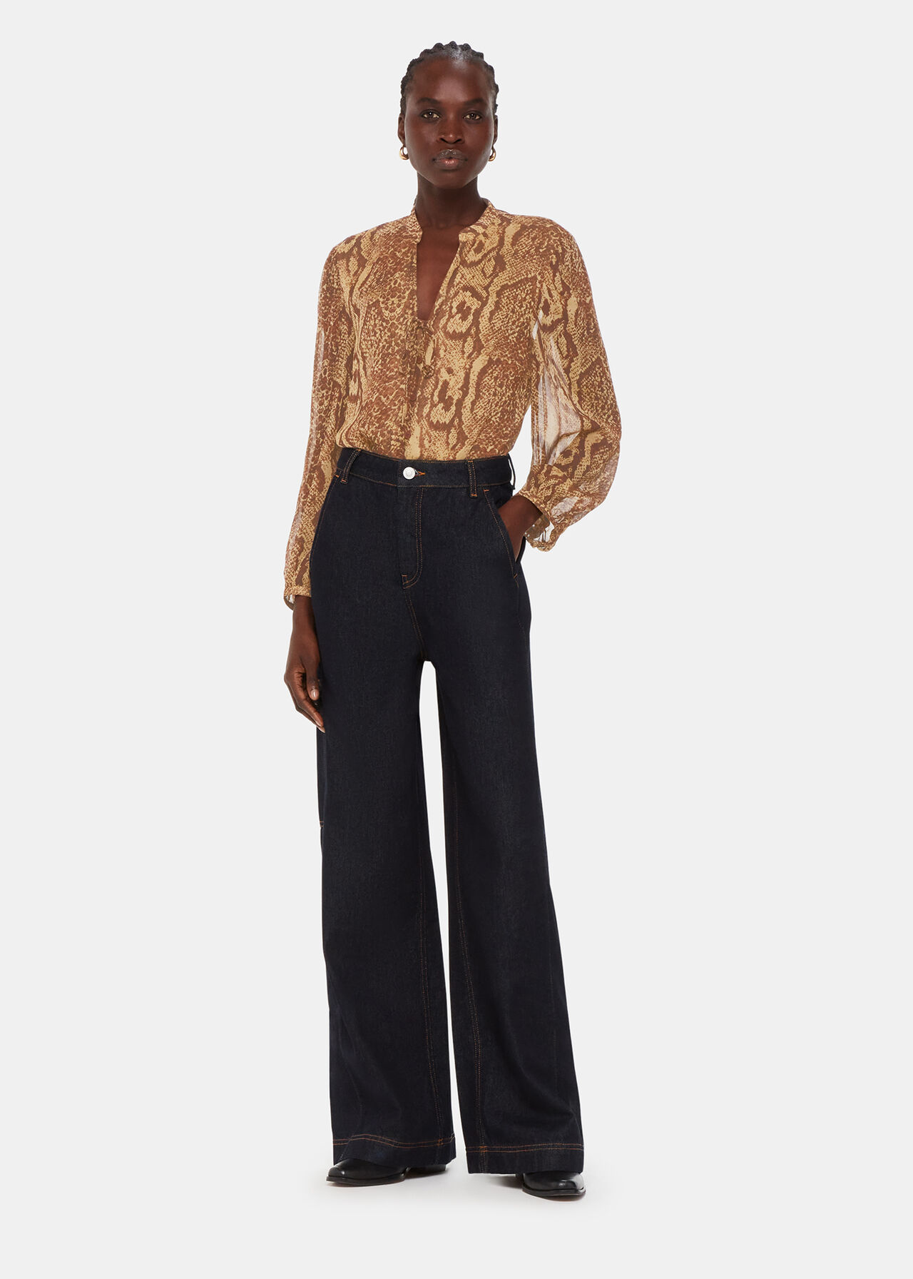 Snake Print Serpent Print Shirt WHISTLES Whistles US