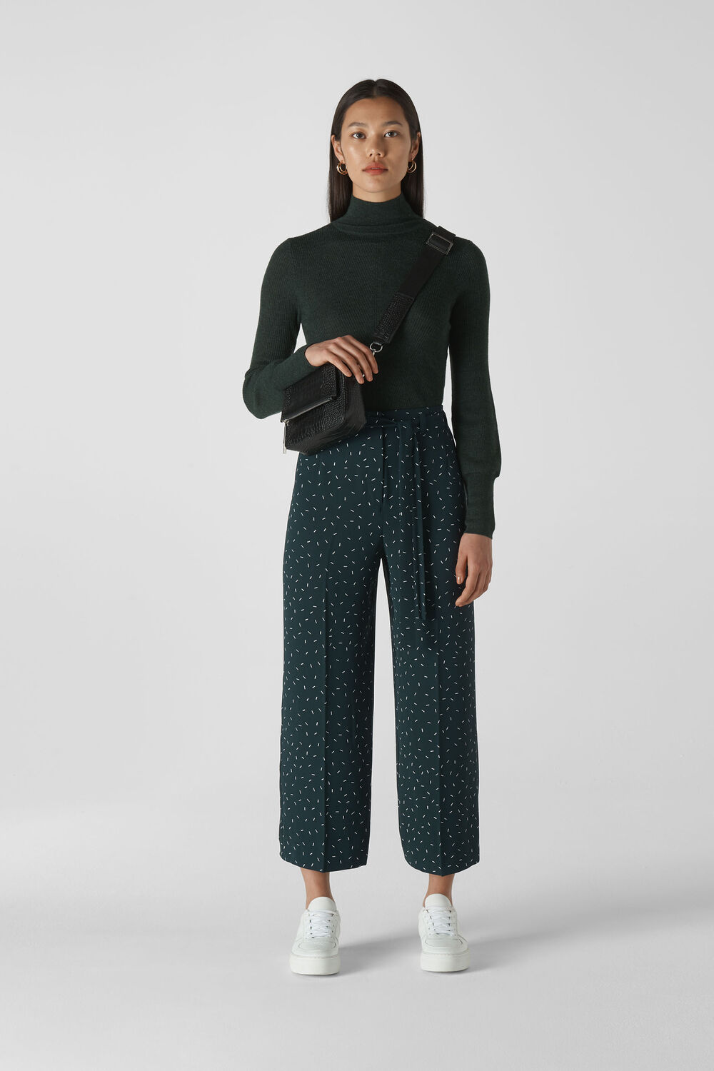 Sprinkle Tie Waist Trouser Dark Green