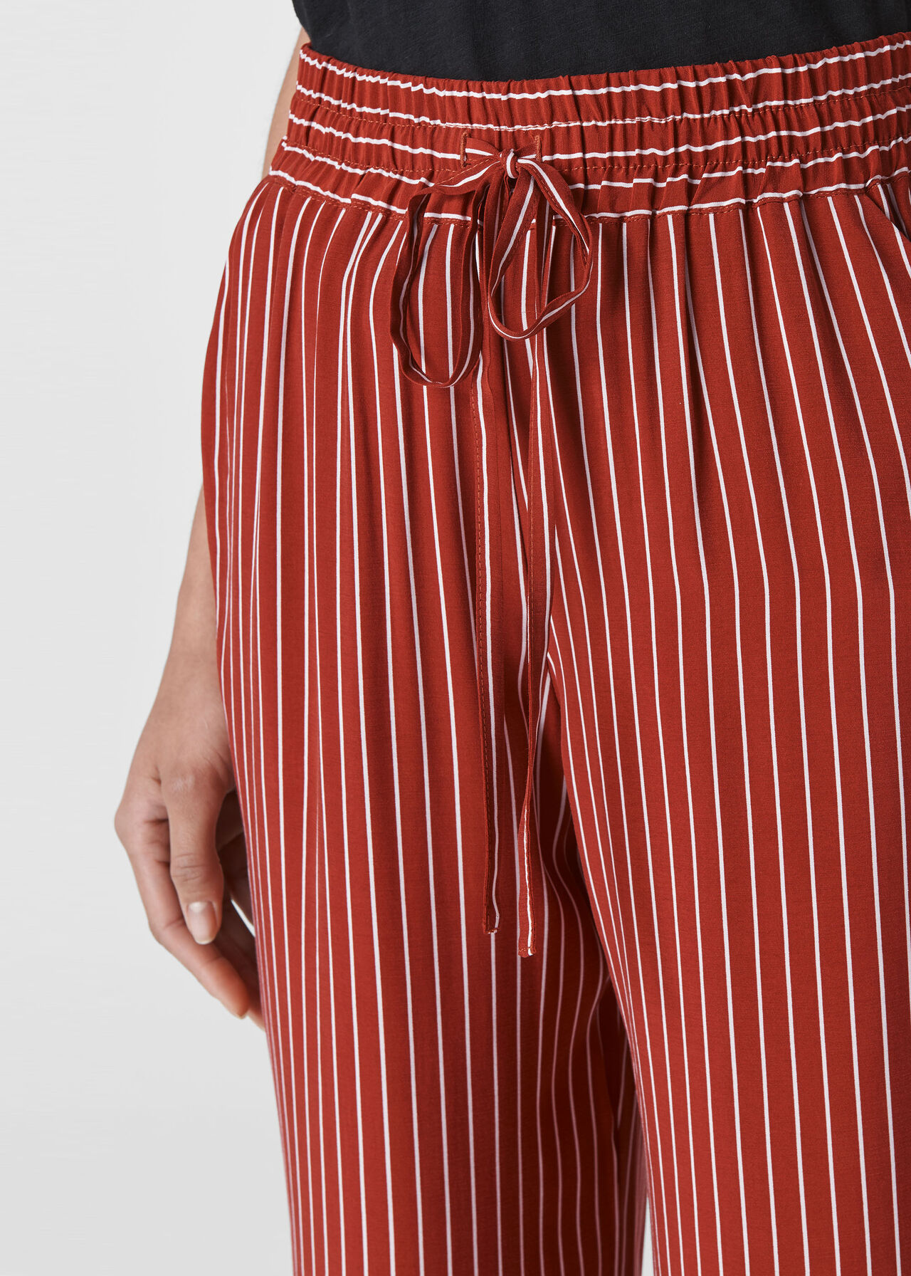 Stripe Wide Leg Trouser Rust