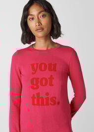 You Got This Logo Knit Pink